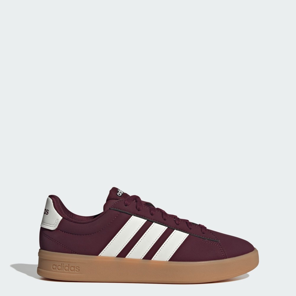 Adidas Grand Court Base 2.0 Burgundy Maroon Gum Sole Sneakers IH1484 Mens 5